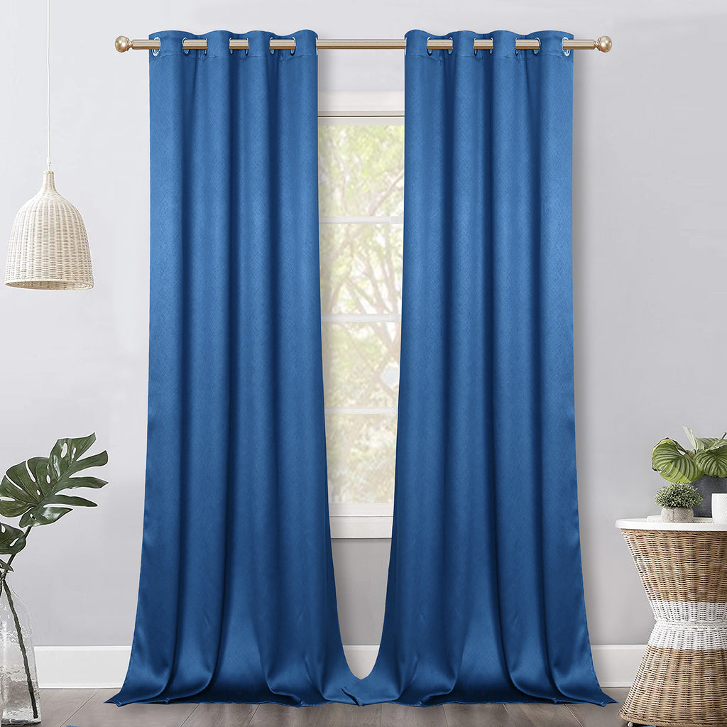 Jolly's Satin Curtains - Ocean Blue