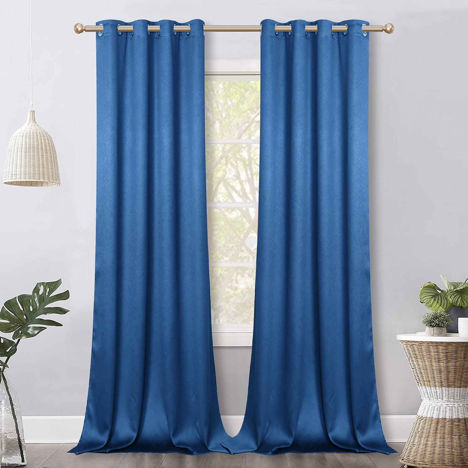 Jolly's Satin Curtains - Ocean Blue