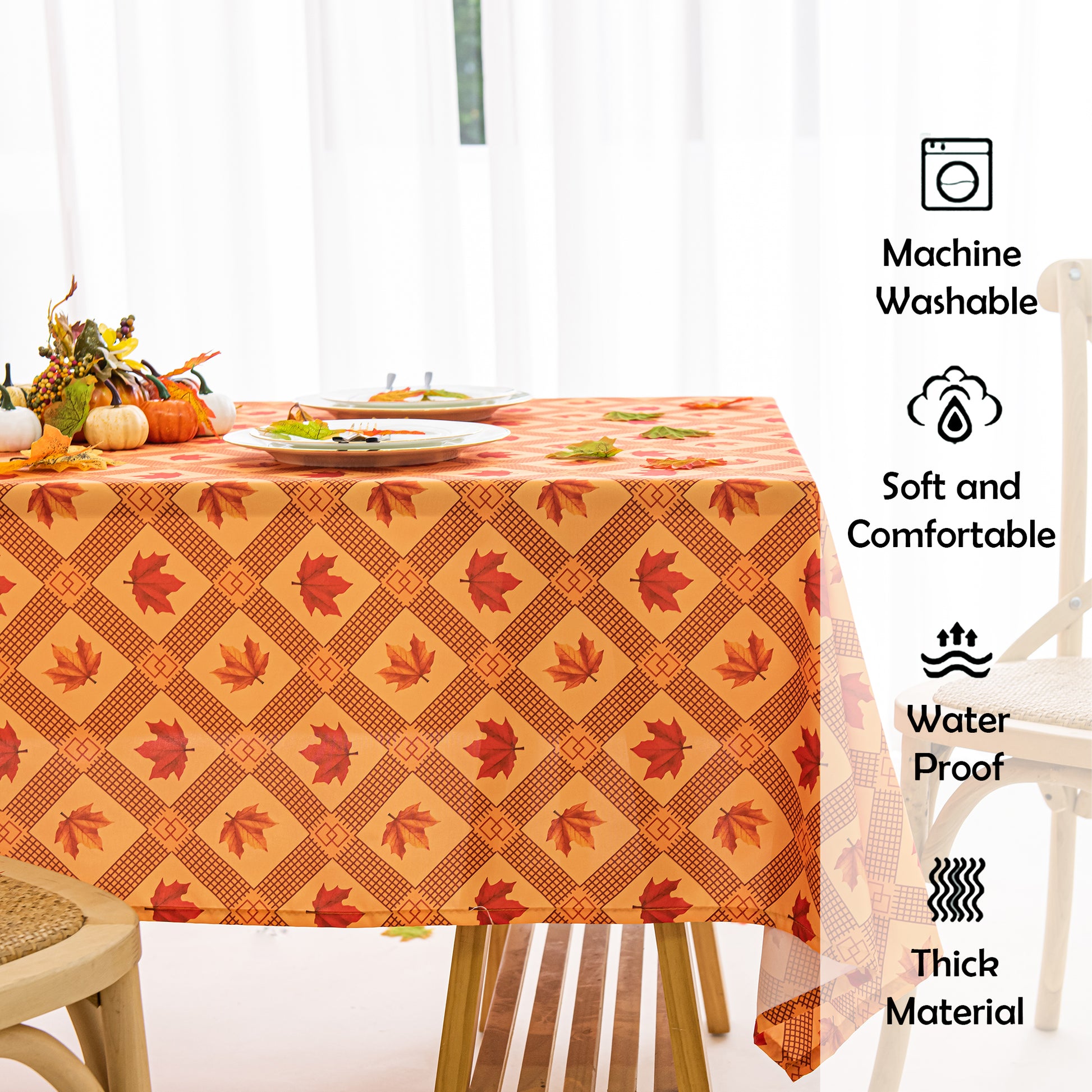 Daily Orange Autumn Leaves Rectangle Tablecloth