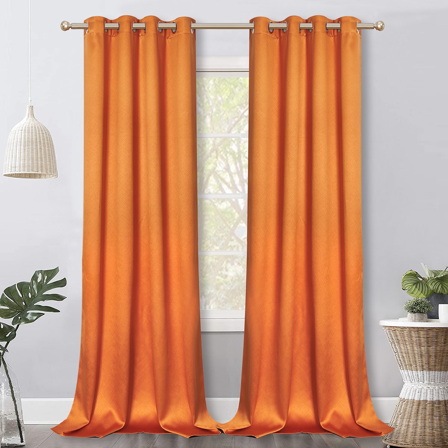 Jolly's Satin Curtains - Orange