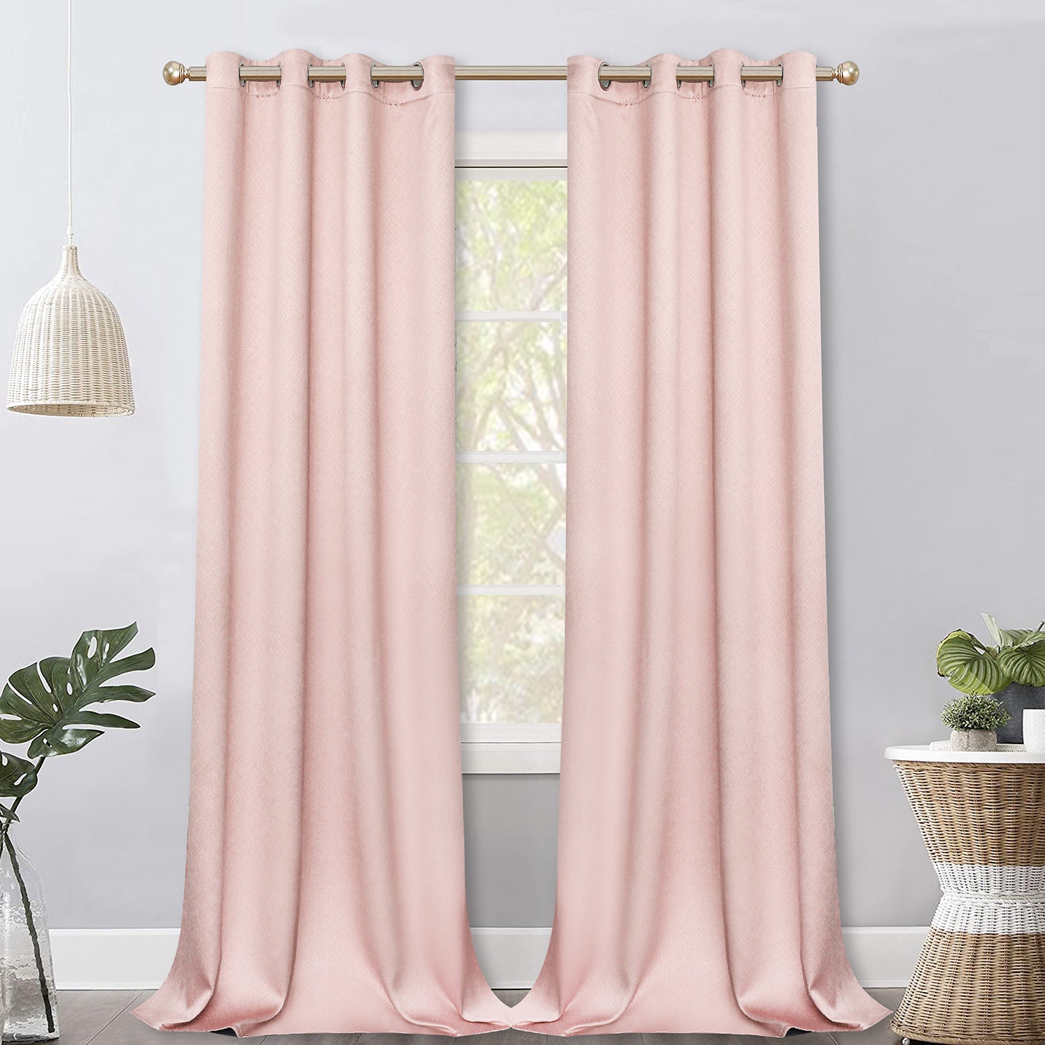 Jolly's Satin Curtains - Pink