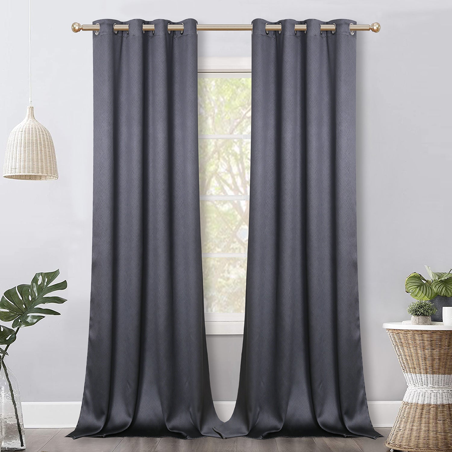 Jolly's Satin Curtains - Dark Gray
