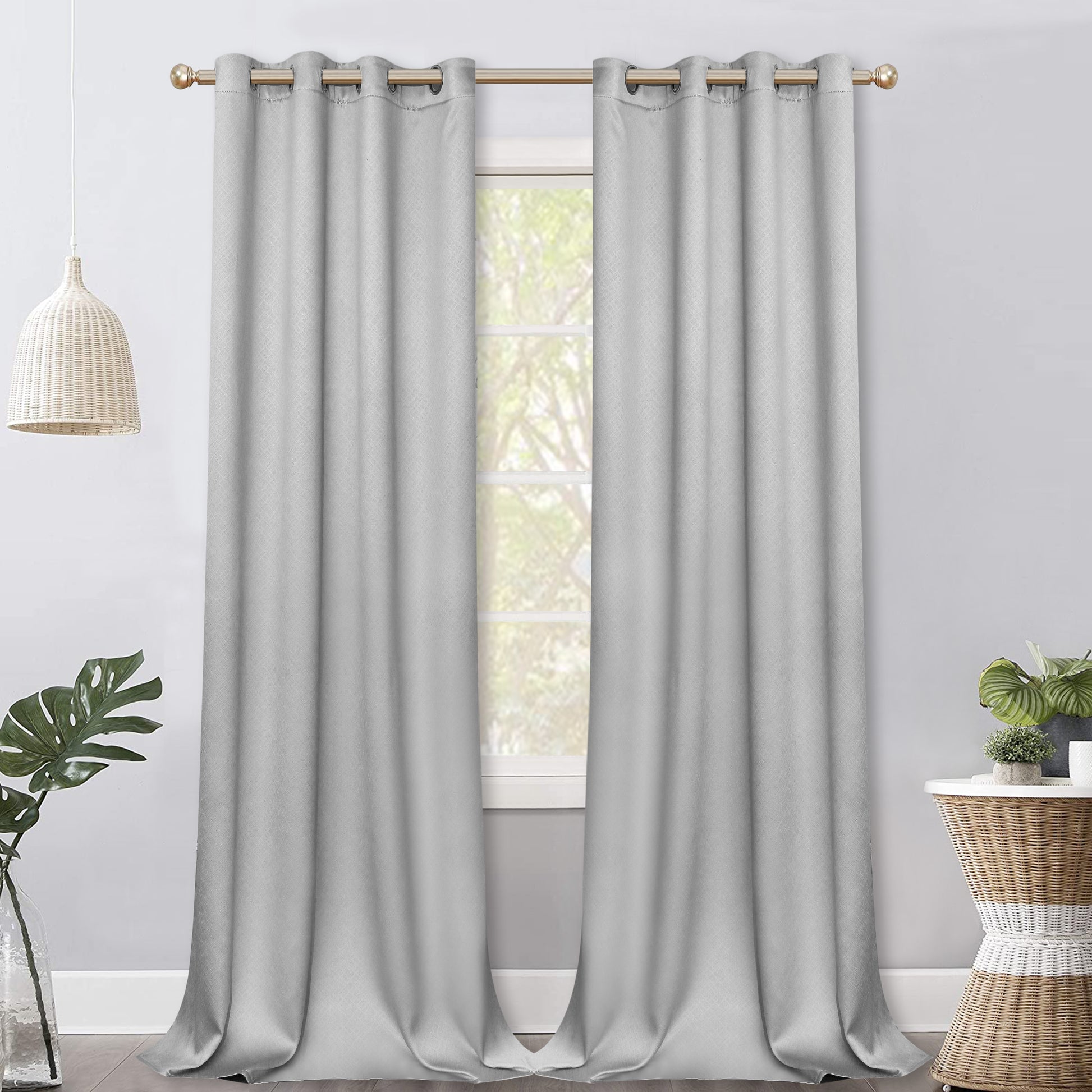 Jolly's Satin Curtains - Light Gray