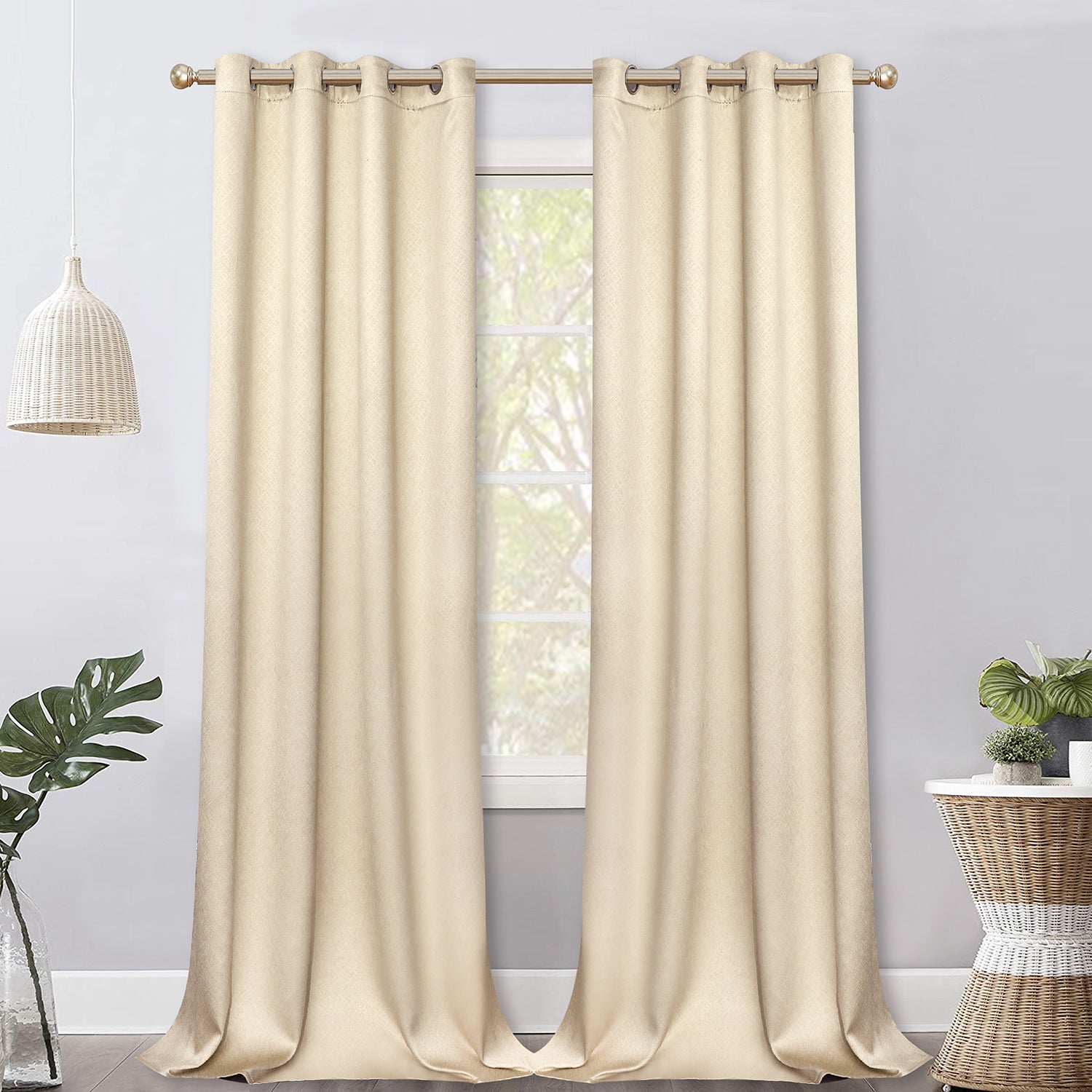 Jolly's Satin Curtains - Beige