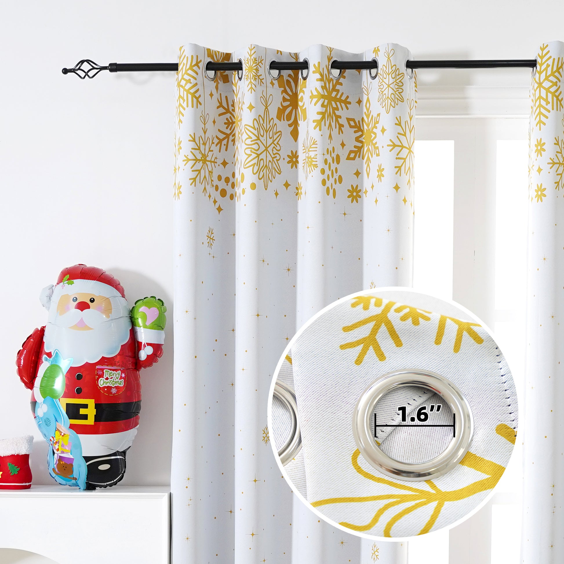 Christmas Curtains - White Xmas Trees