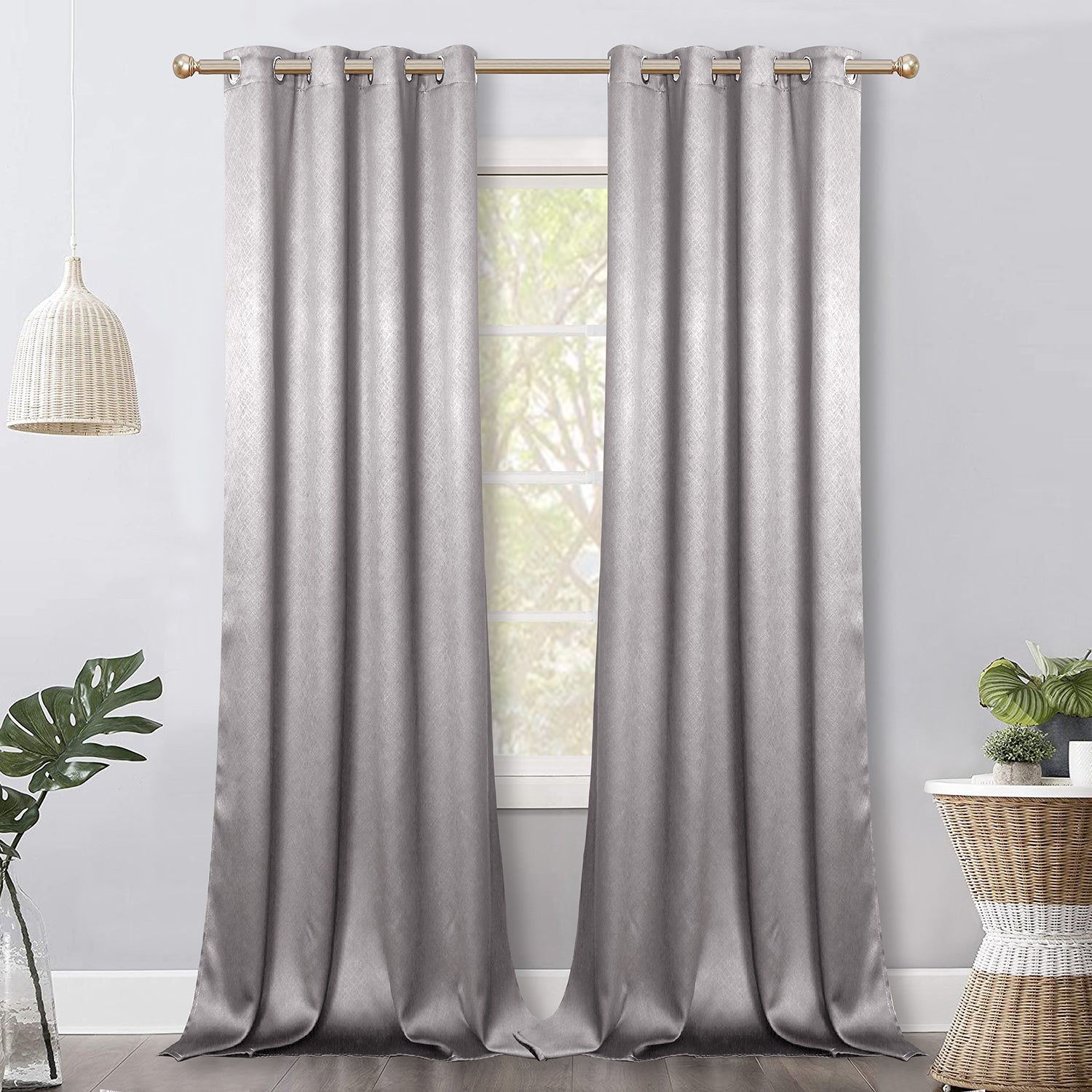 Jolly's Satin Curtains - Gray