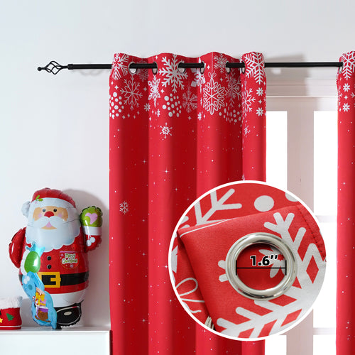 Christmas Curtains - Red Reindeer