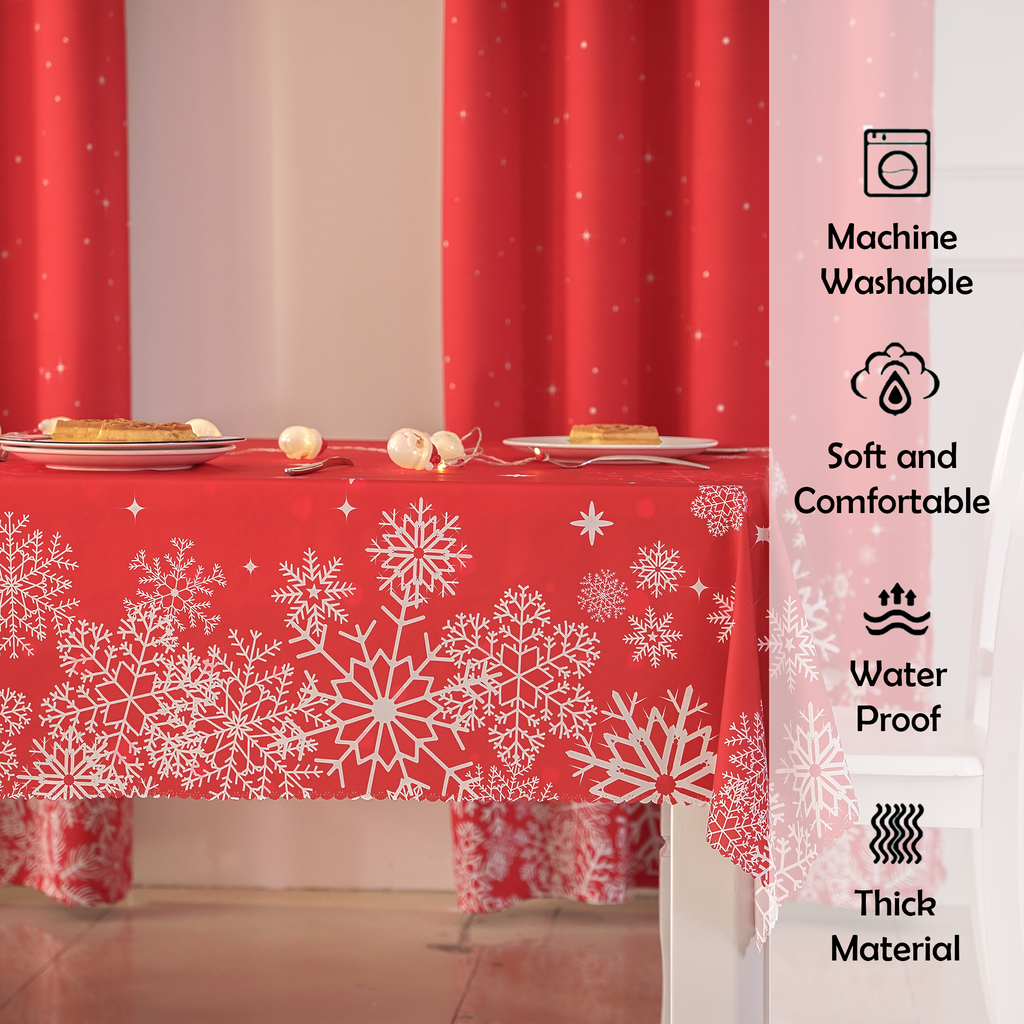 Christmas Snowflake Pattern Rectangle Tablecloth