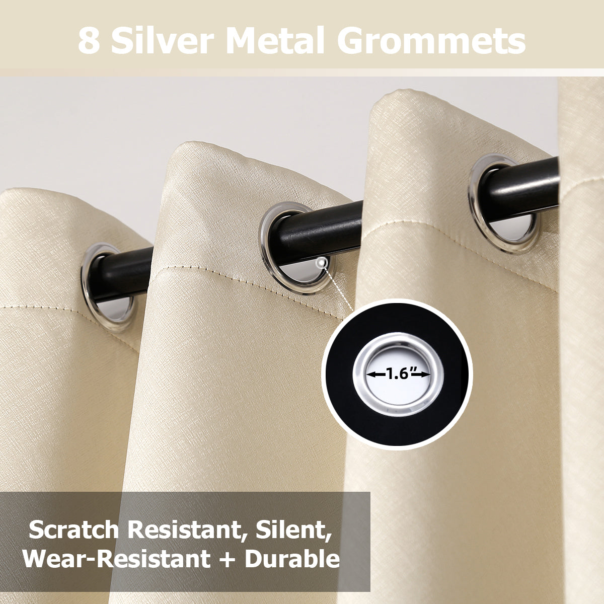 Jolly's Satin Curtains - Beige