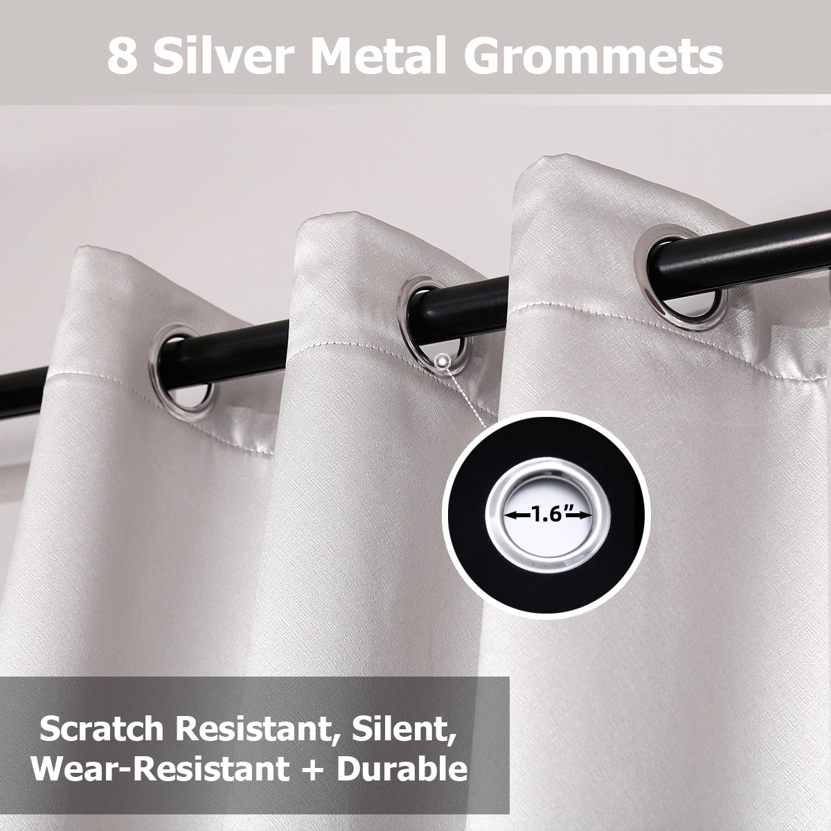 Jolly's Satin Curtains - Silver