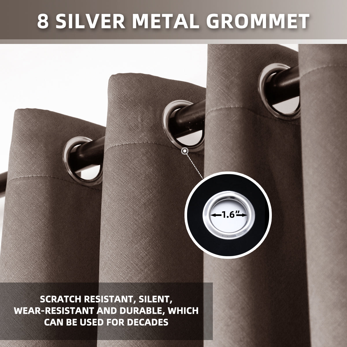 Jolly's Satin Curtains - Brown