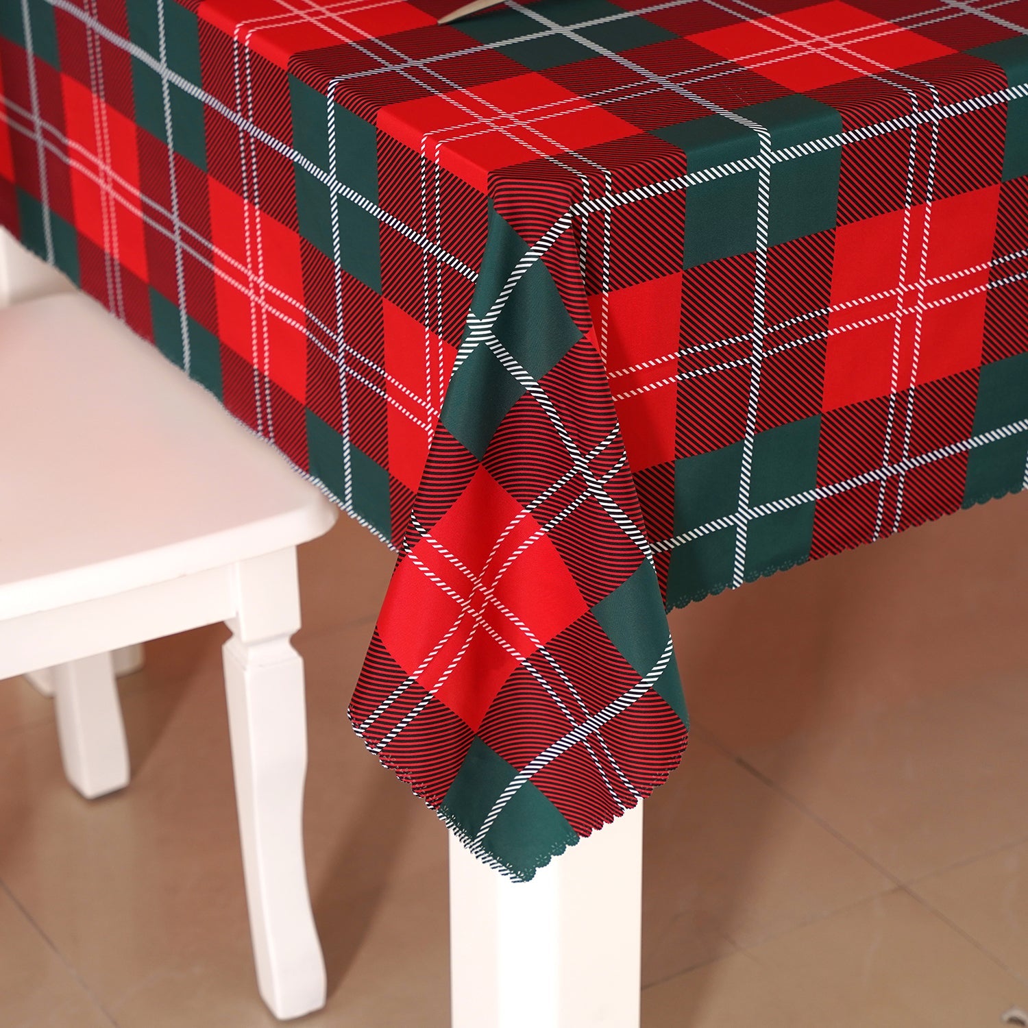 Christmas Tartan Plaid Rectangle Tablecloth - Red-Green