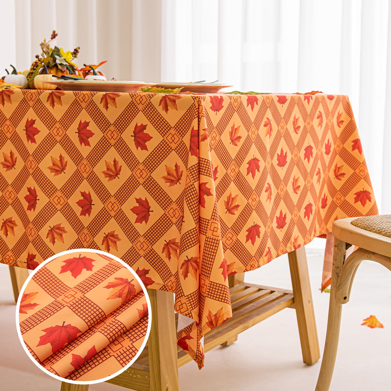 Daily Orange Autumn Leaves Rectangle Tablecloth