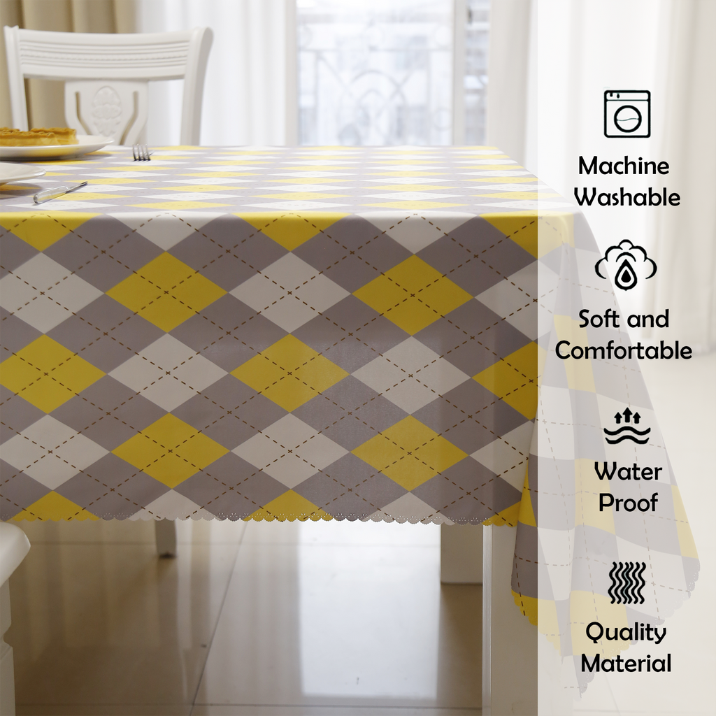 Daily Yellow Checker Rectangle Tablecloth