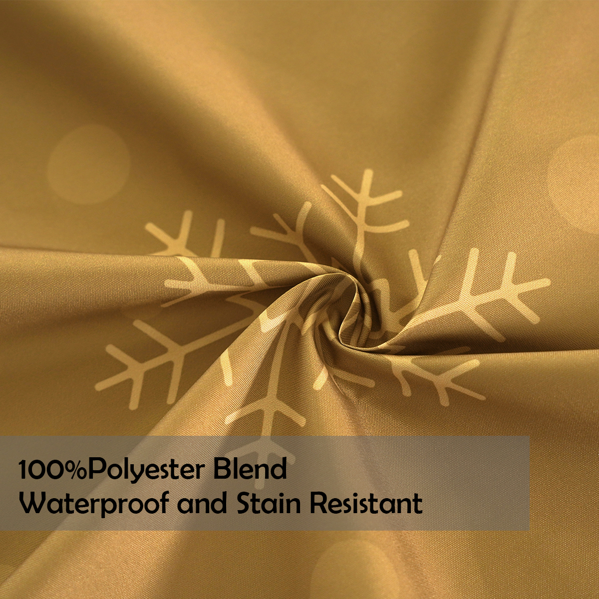 Christmas Gold Xmas Tree Pattern Rectangle Tablecloth