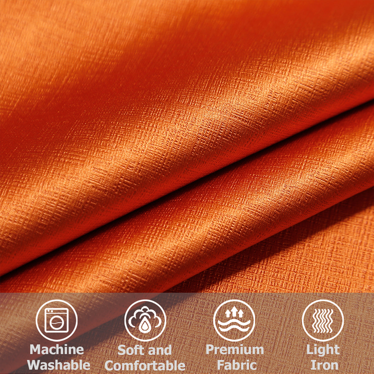 Jolly's Satin Curtains - Orange