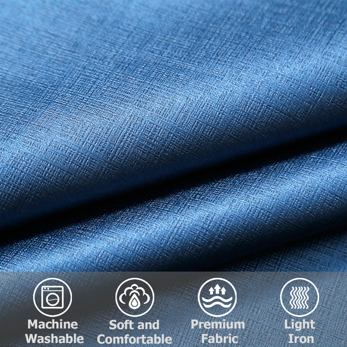 Jolly's Satin Curtains - Ocean Blue