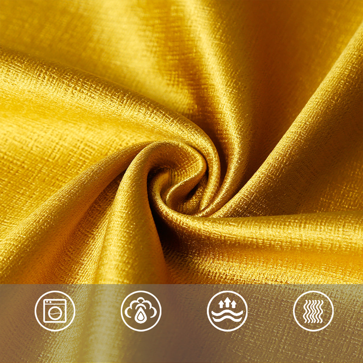 Jolly's Satin Curtains - Yellow