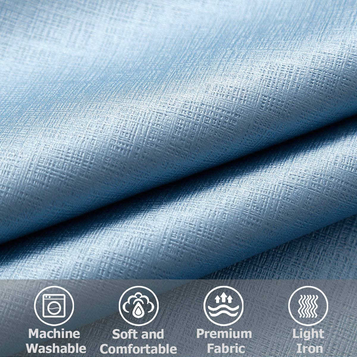 Jolly's Satin Curtains - Light Blue