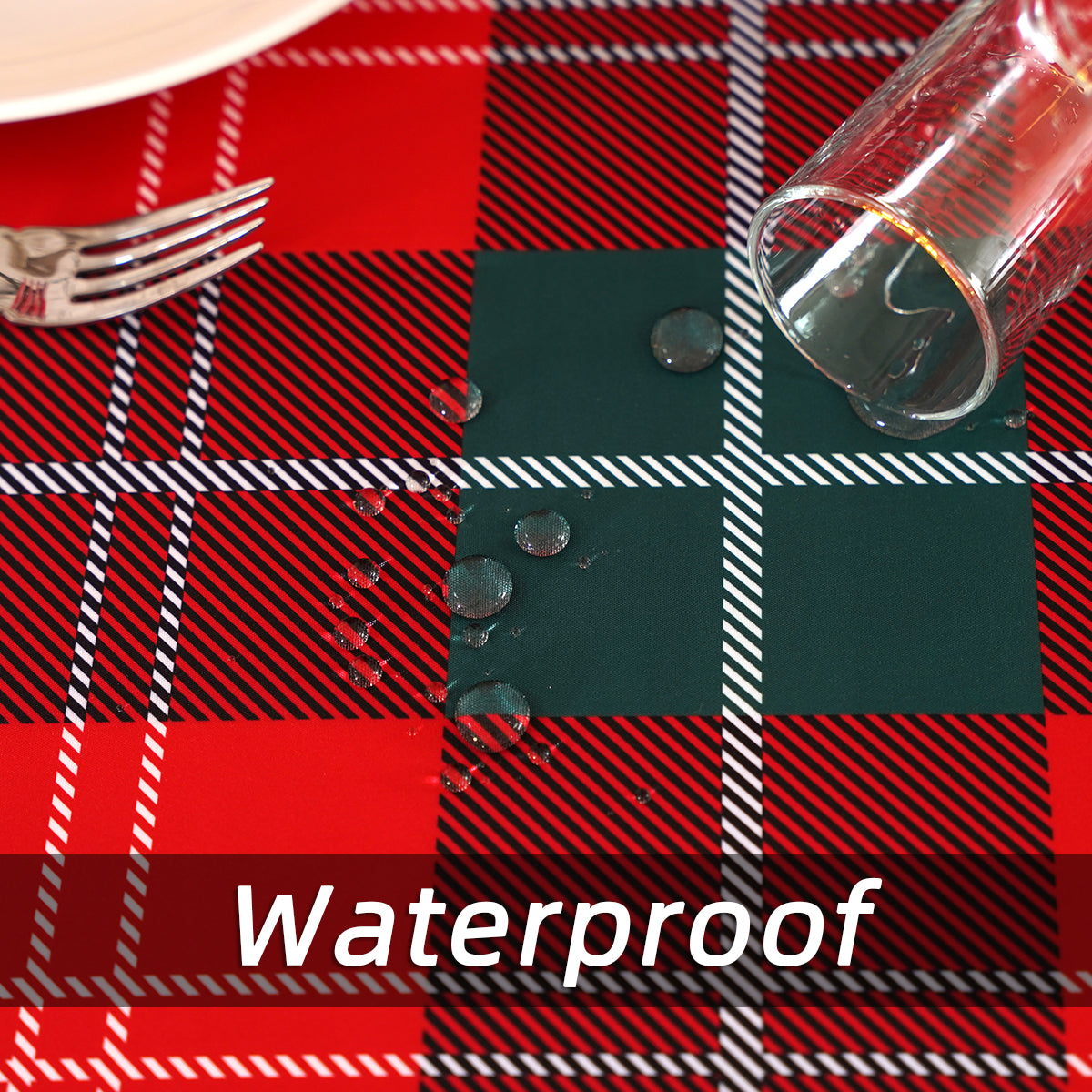 Christmas Tartan Plaid Rectangle Tablecloth - Red-Green