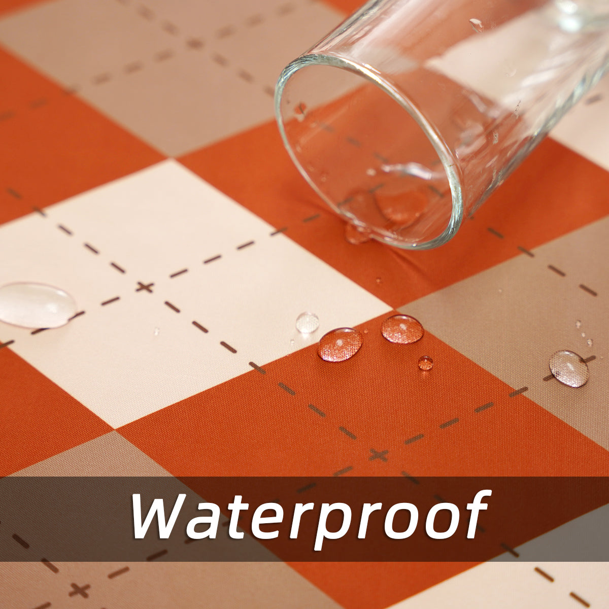 Daily Orange Checker Rectangle Tablecloth