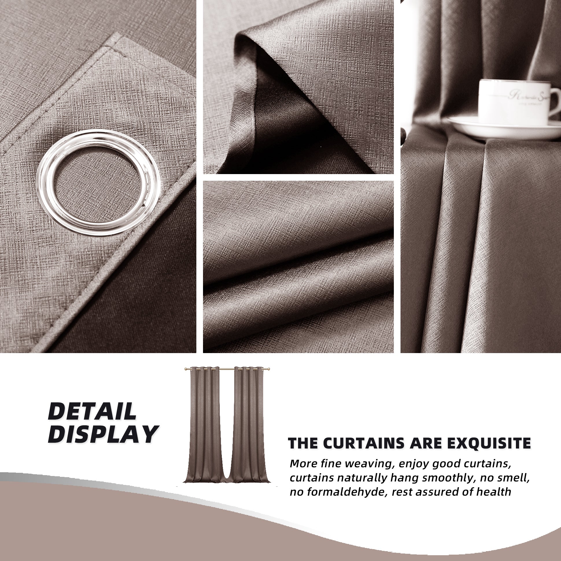 Jolly's Satin Curtains - Brown