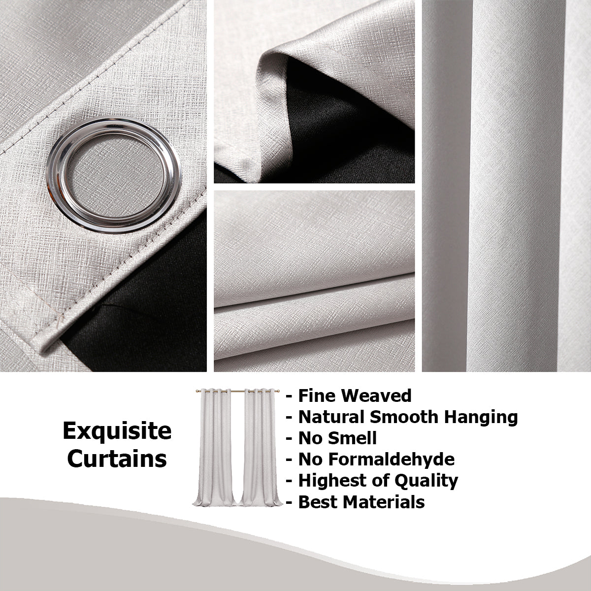 Jolly's Satin Curtains - Silver