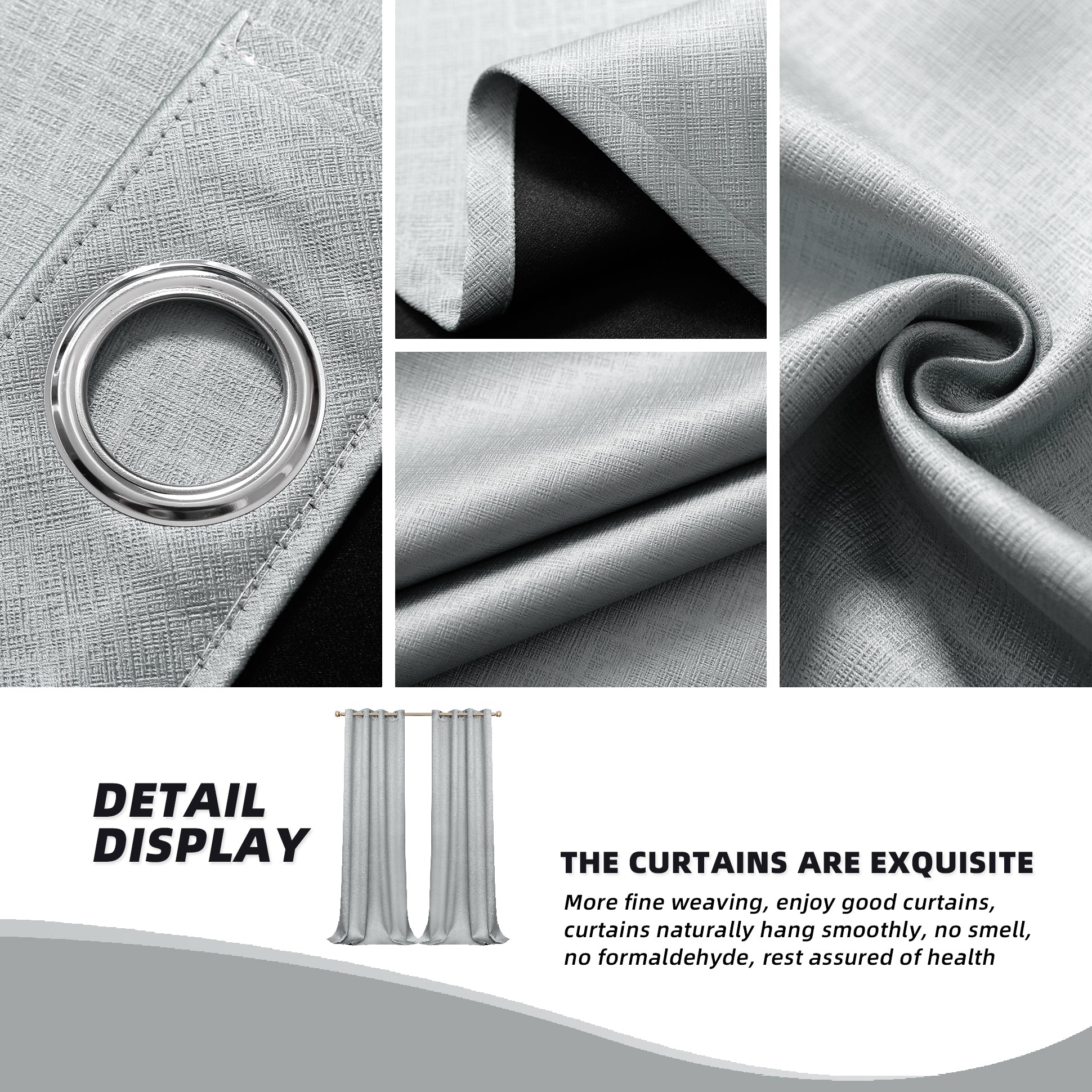 Jolly's Satin Curtains - Light Gray