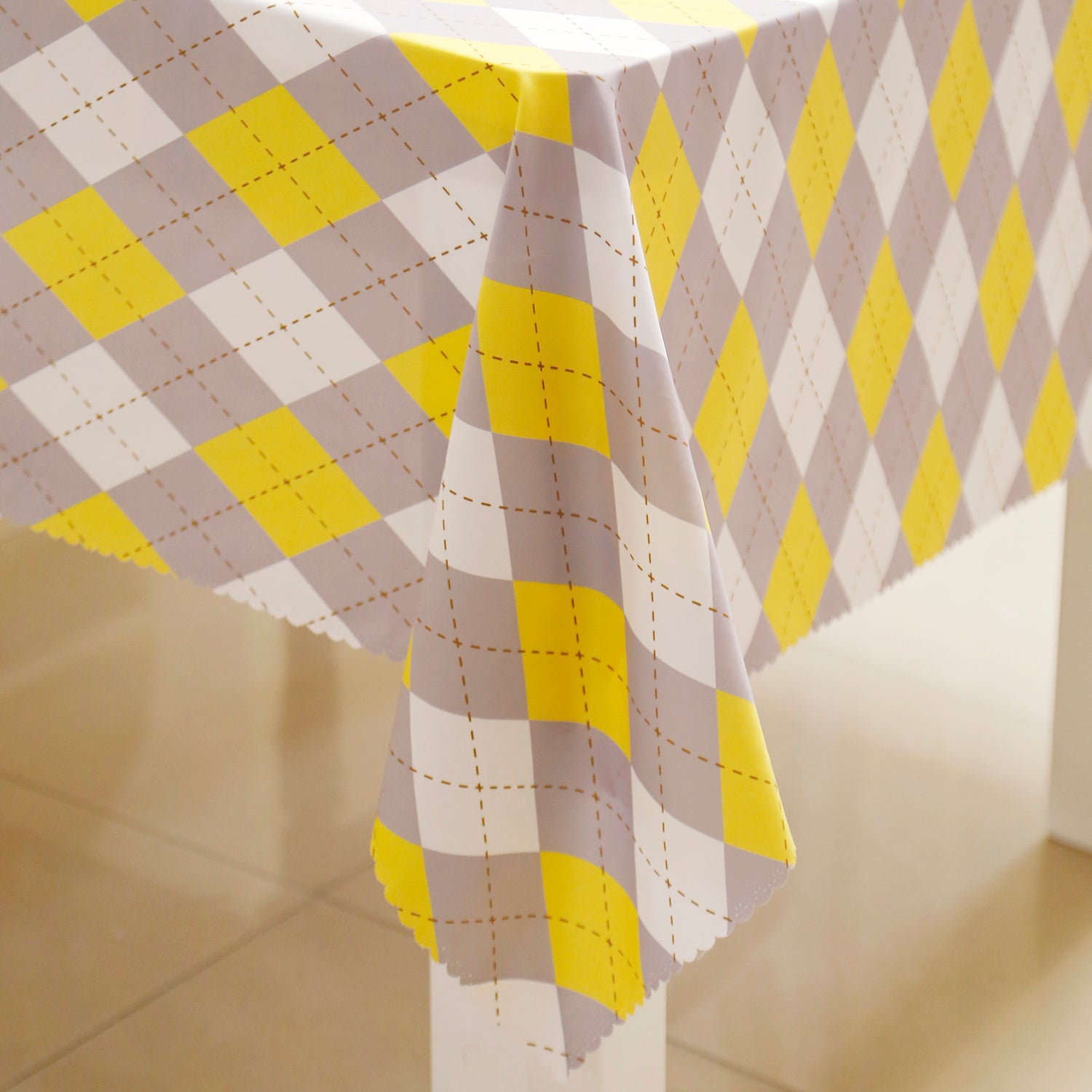 Daily Yellow Checker Rectangle Tablecloth