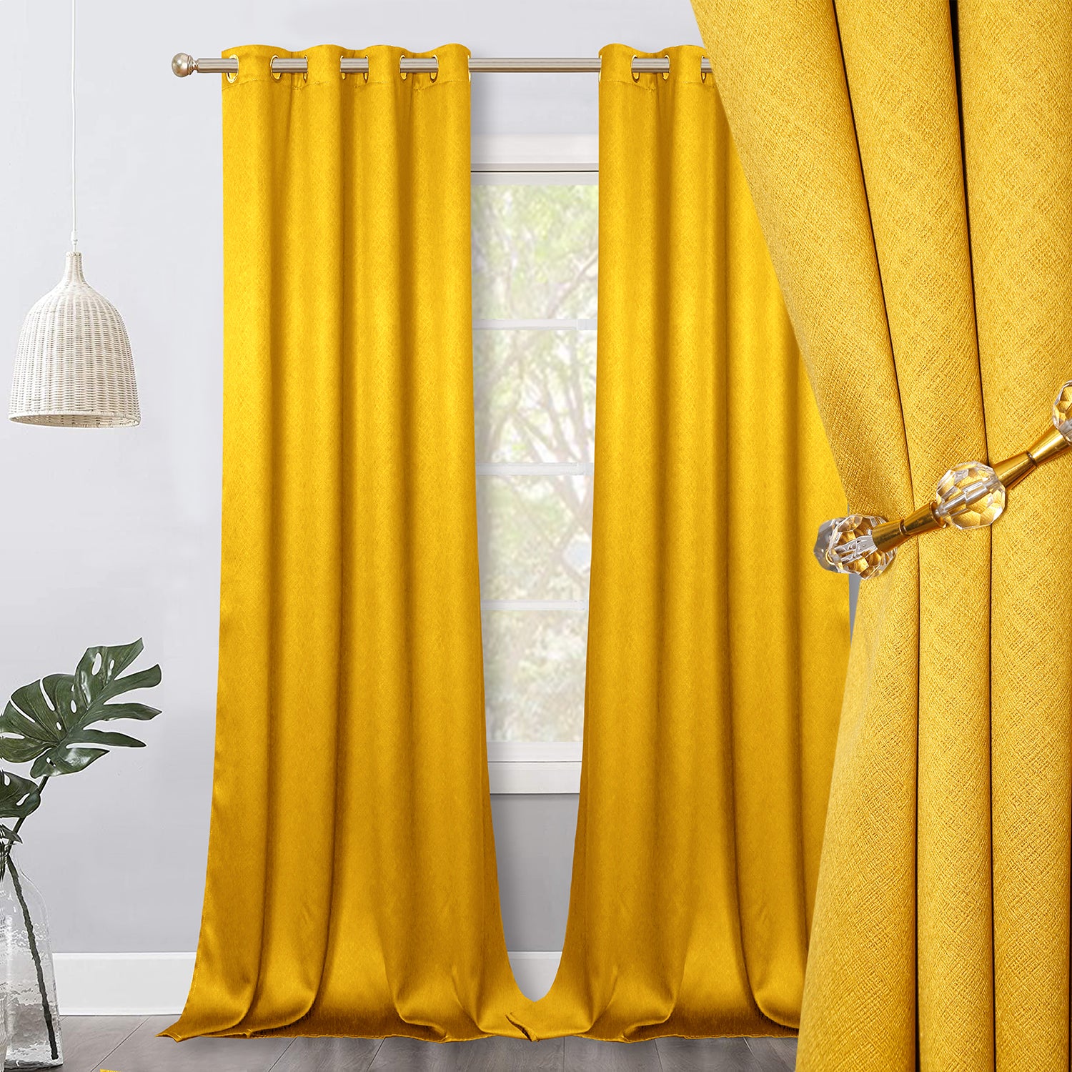 Jolly's Satin Curtains - Yellow