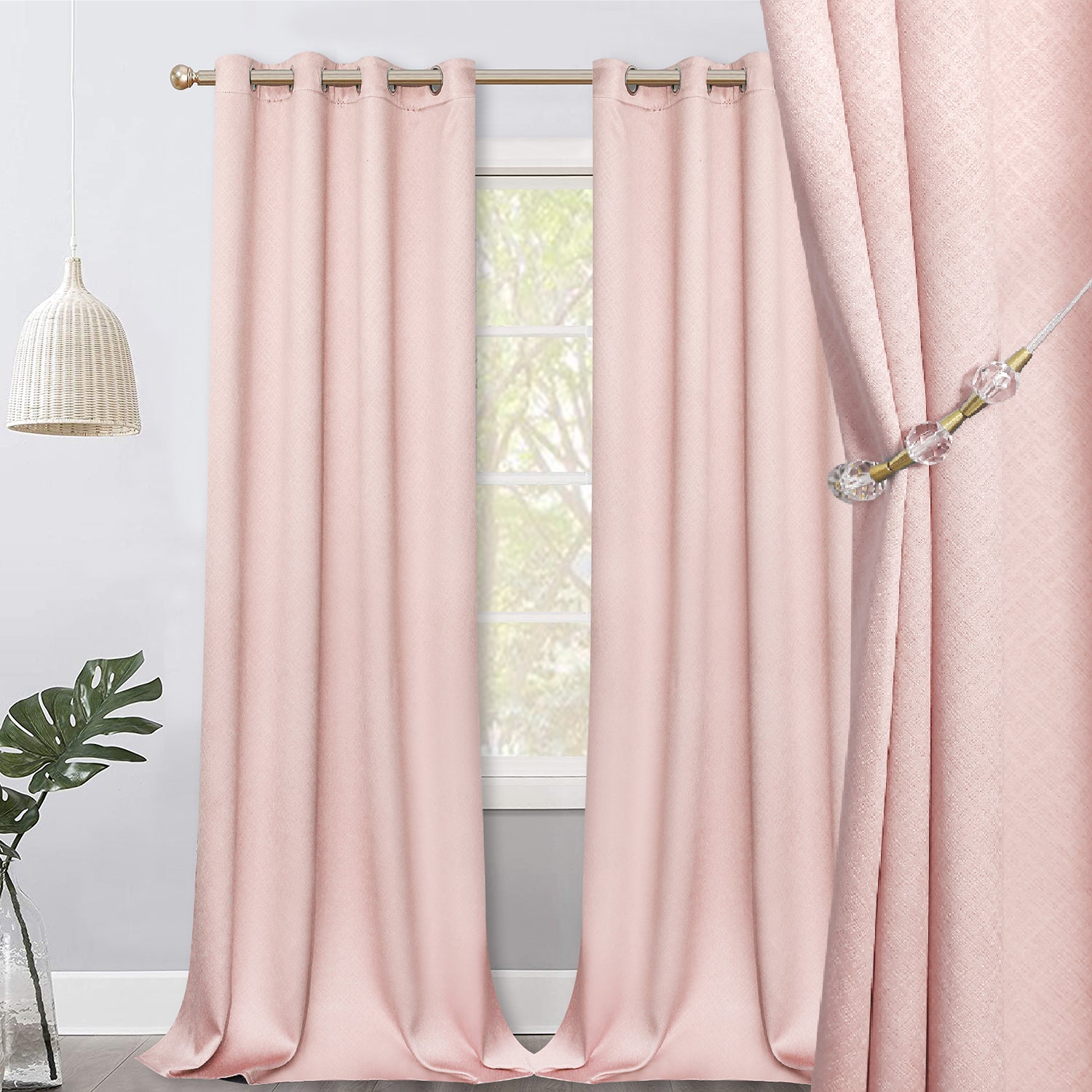 Jolly's Satin Curtains - Pink