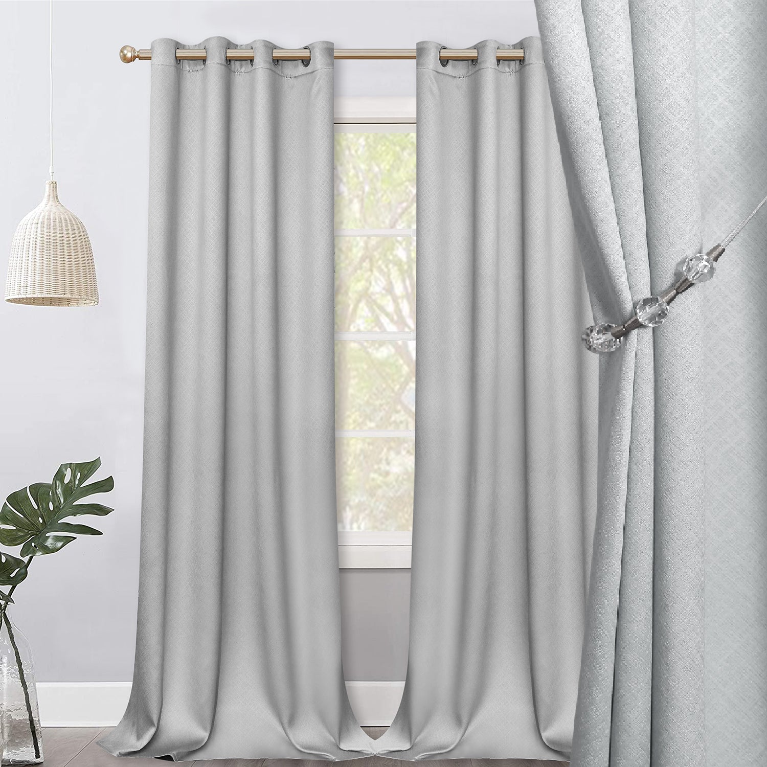 Jolly's Satin Curtains - Light Gray