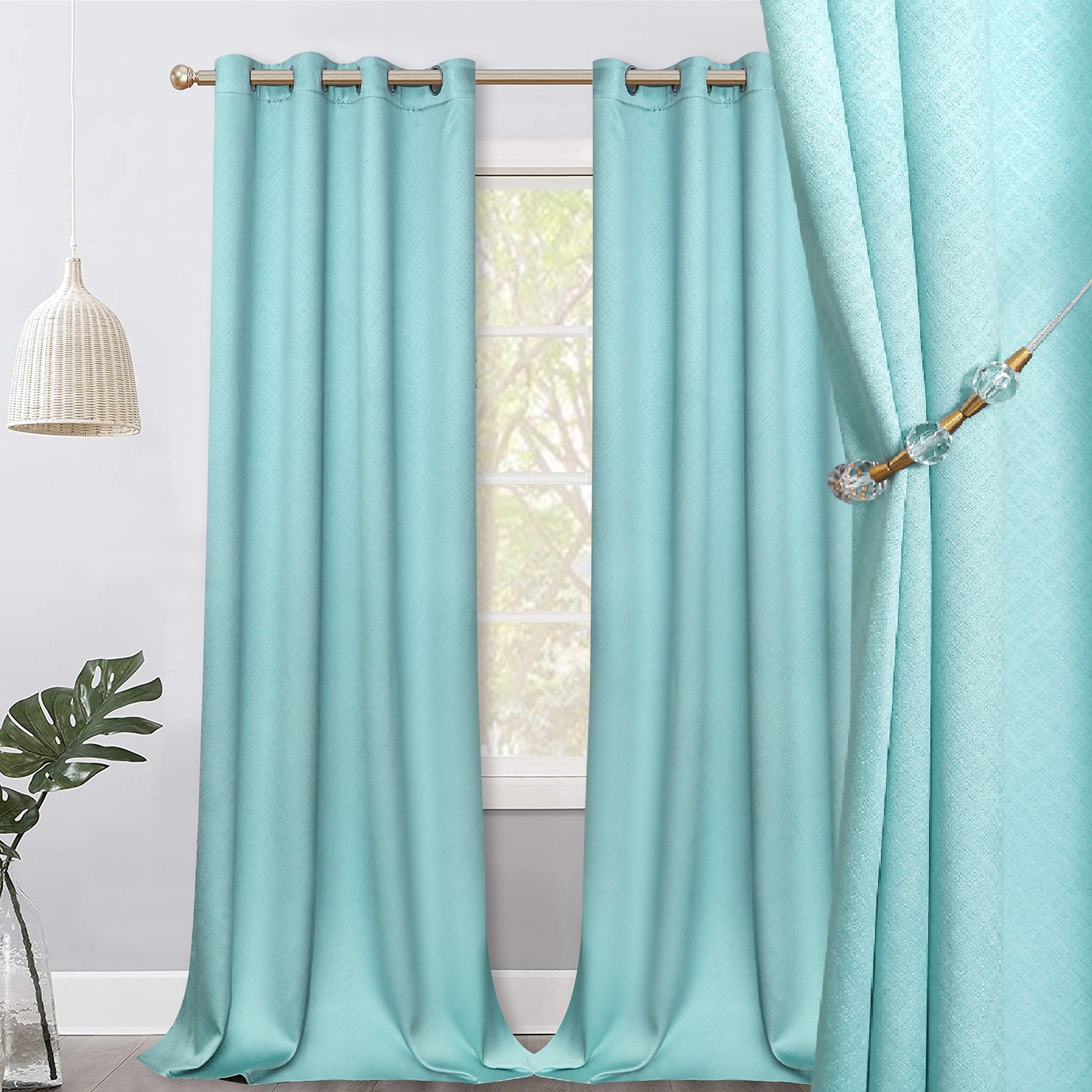 Jolly's Satin Curtains - Apple Green