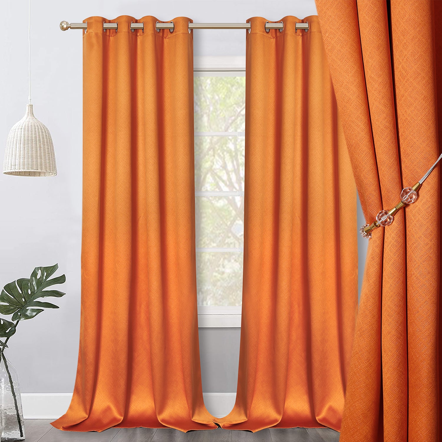 Jolly's Satin Curtains - Orange