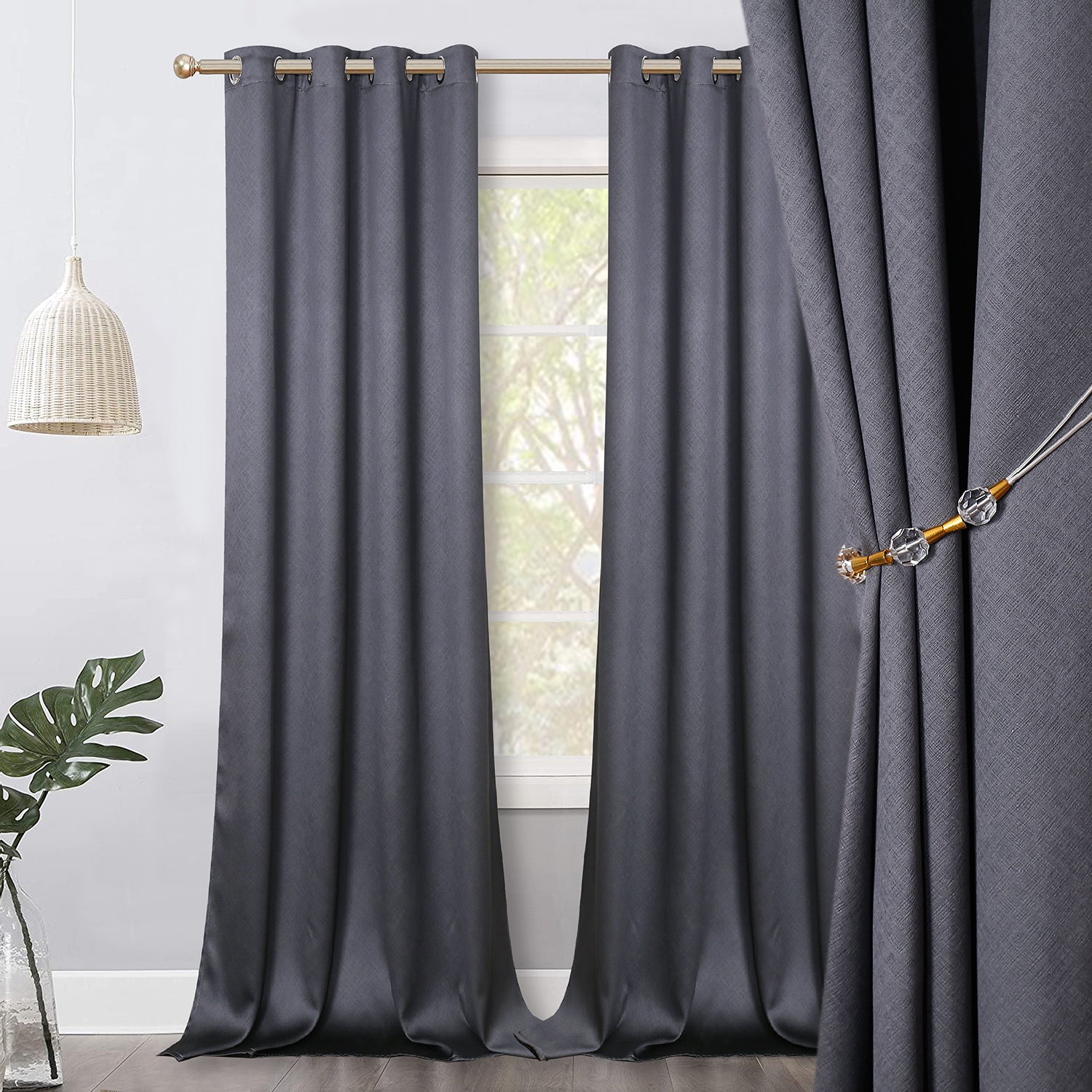 Jolly's Satin Curtains - Dark Gray