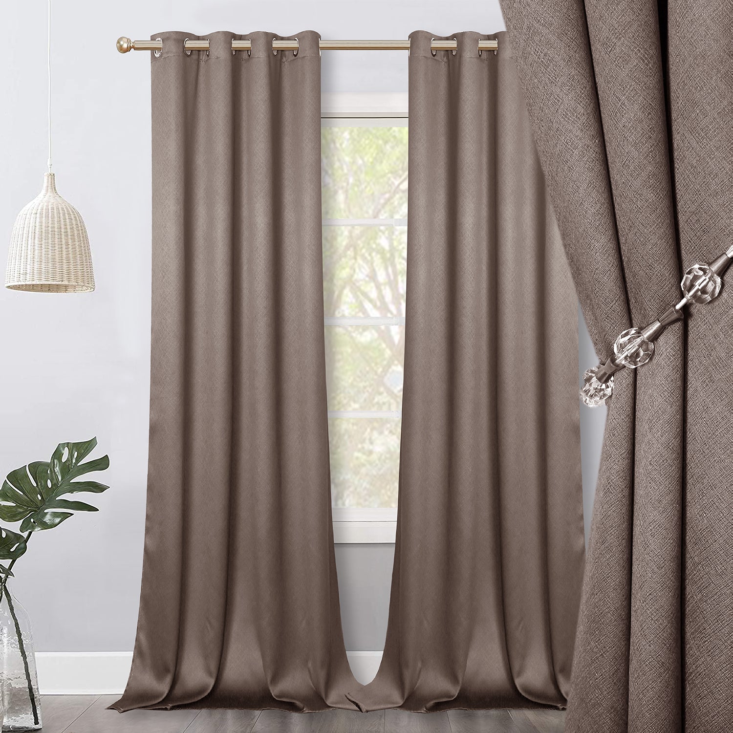 Jolly's Satin Curtains - Brown