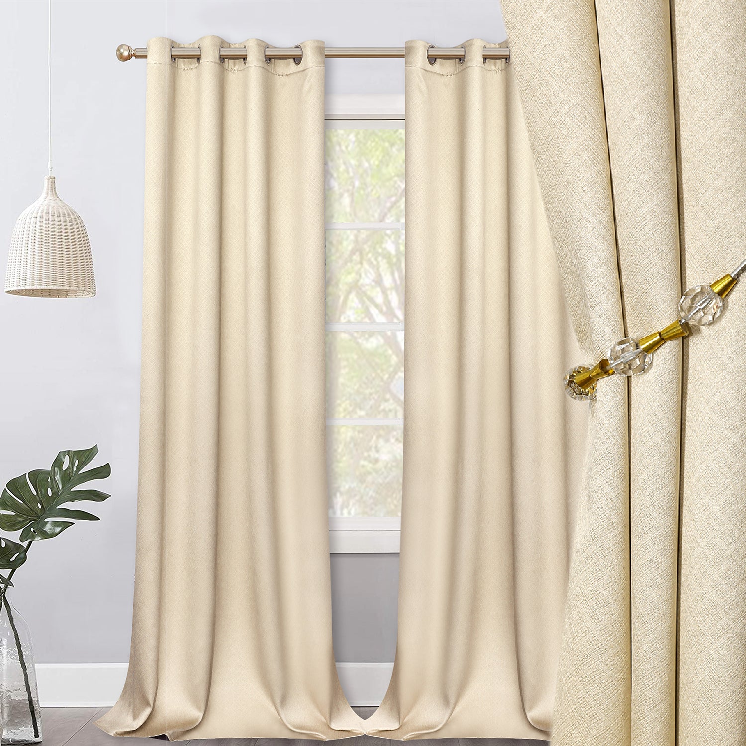 Jolly's Satin Curtains - Beige
