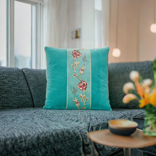 May's Decorative Velvet Throw Pillow Covers - Plum Blossom