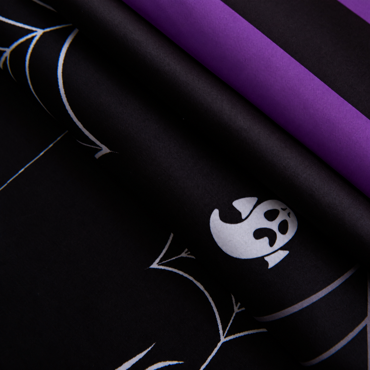 Halloween Spiderweb Striped Tablecloth - Purple