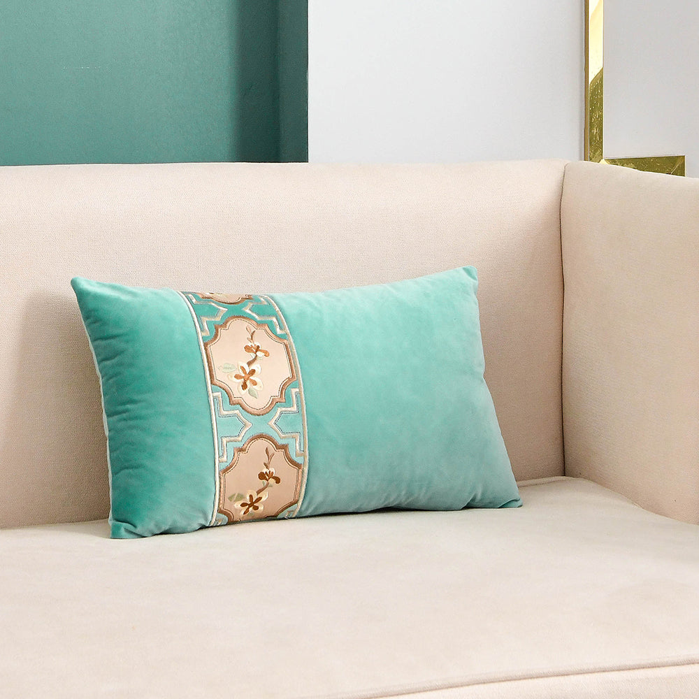 May's Decorative Velvet Throw Pillow Covers - Chinese Orchid [Turquoise Blue]