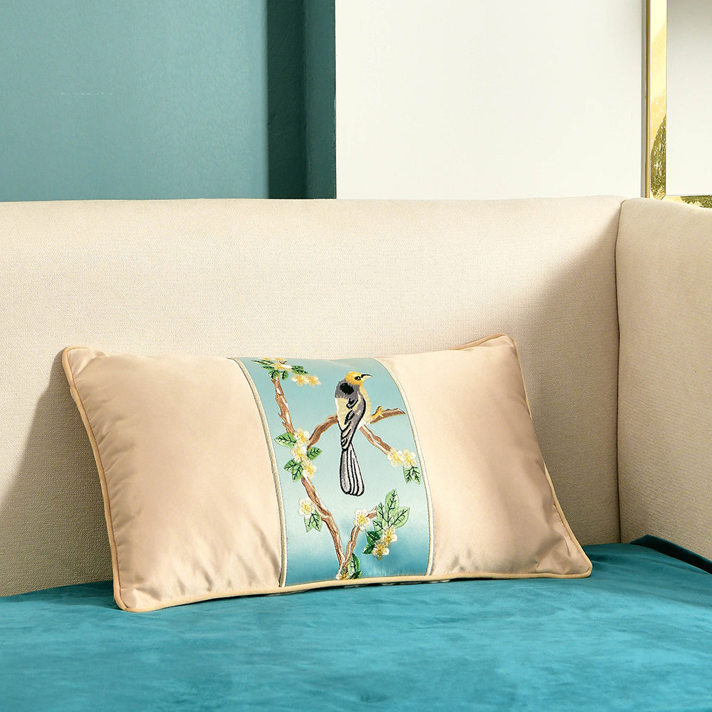 May's Decorative Silk Pillow Covers - Yellow Headed Blackbird [Dutch Boy Yellow]