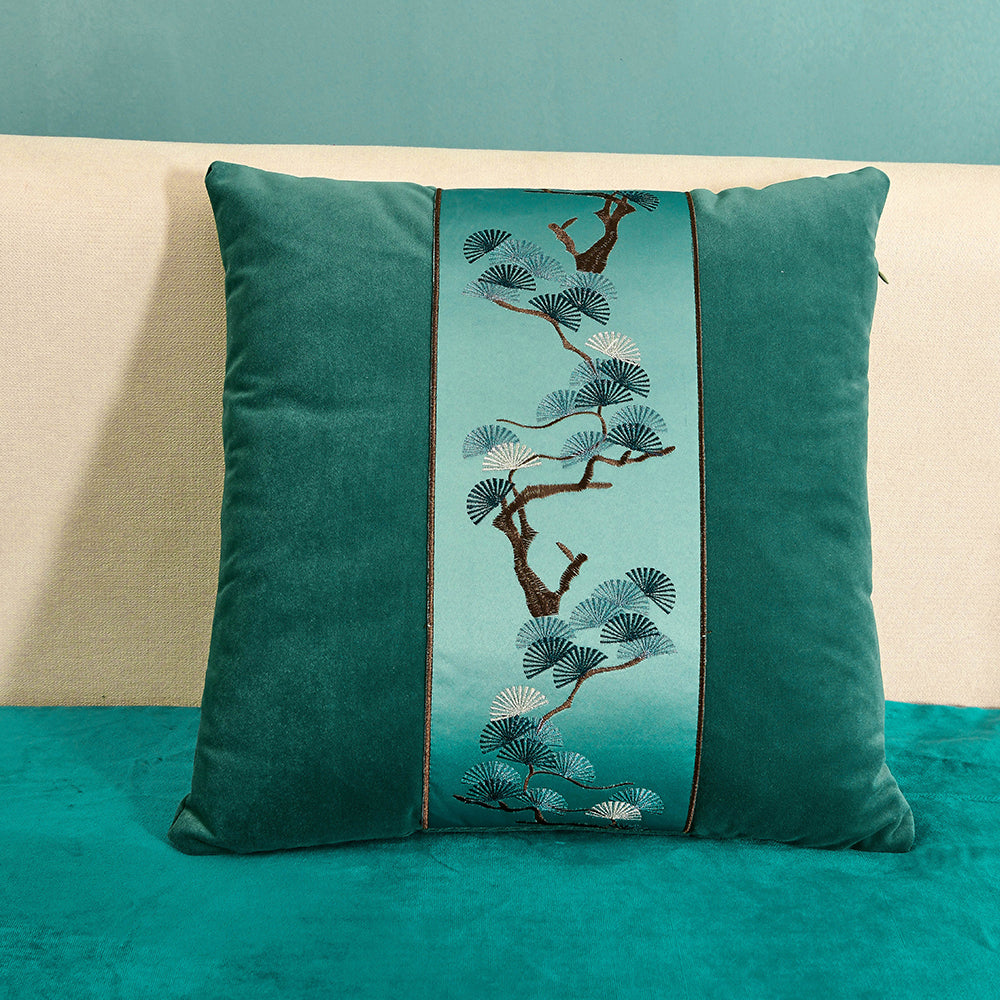 May's Decorative Velvet Throw Pillow Covers - Pine tree [Pine Green]