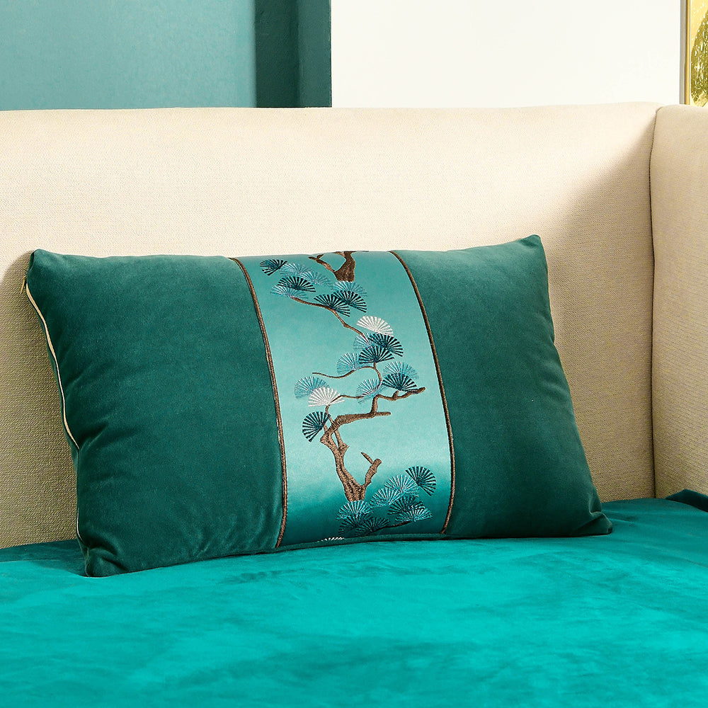 May's Decorative Velvet Throw Pillow Covers - Pine tree [Pine Green]