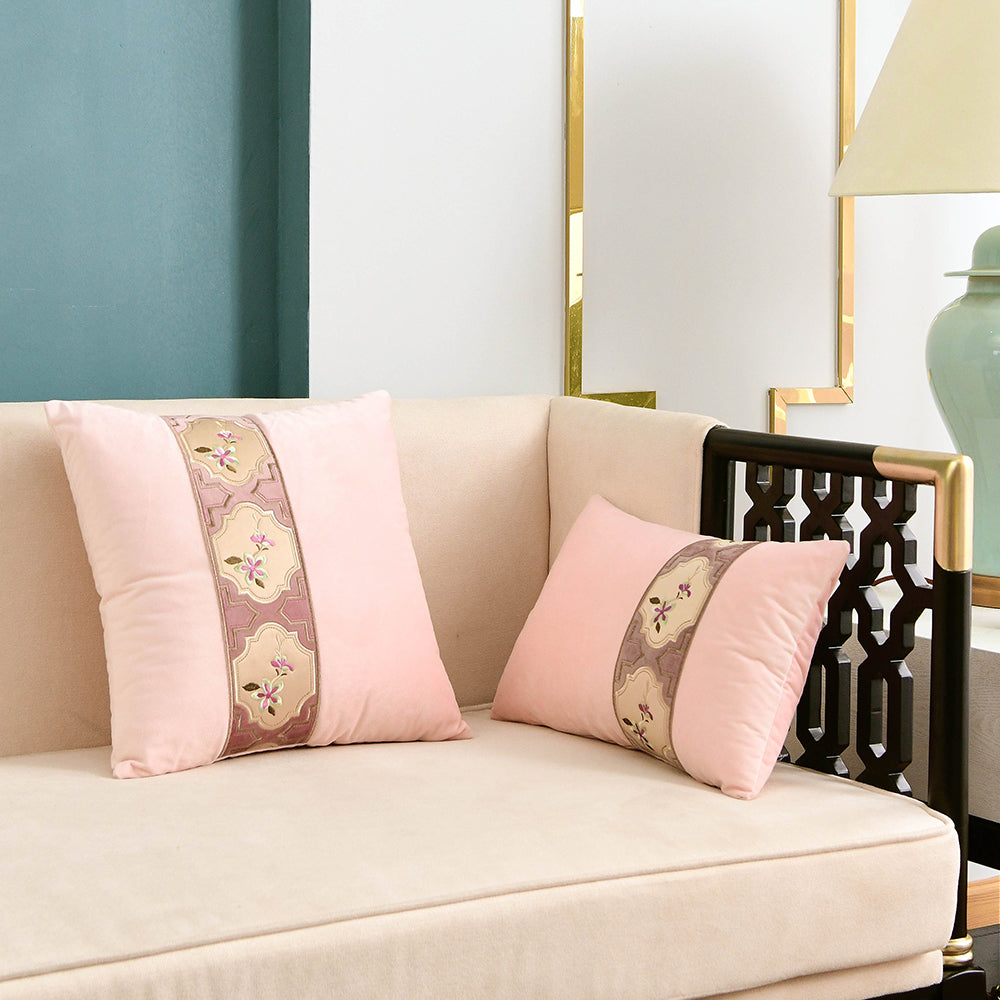 May's Decorative Velvet Throw Pillow Covers - Chinese Orchid [Dusty Pink]