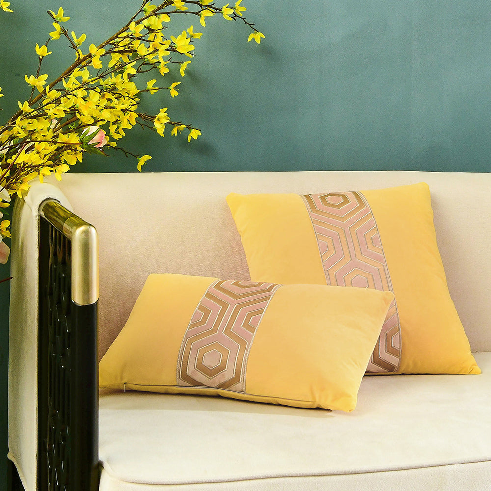 May's Decorative Velvet Throw Pillow Covers - Modern Lines