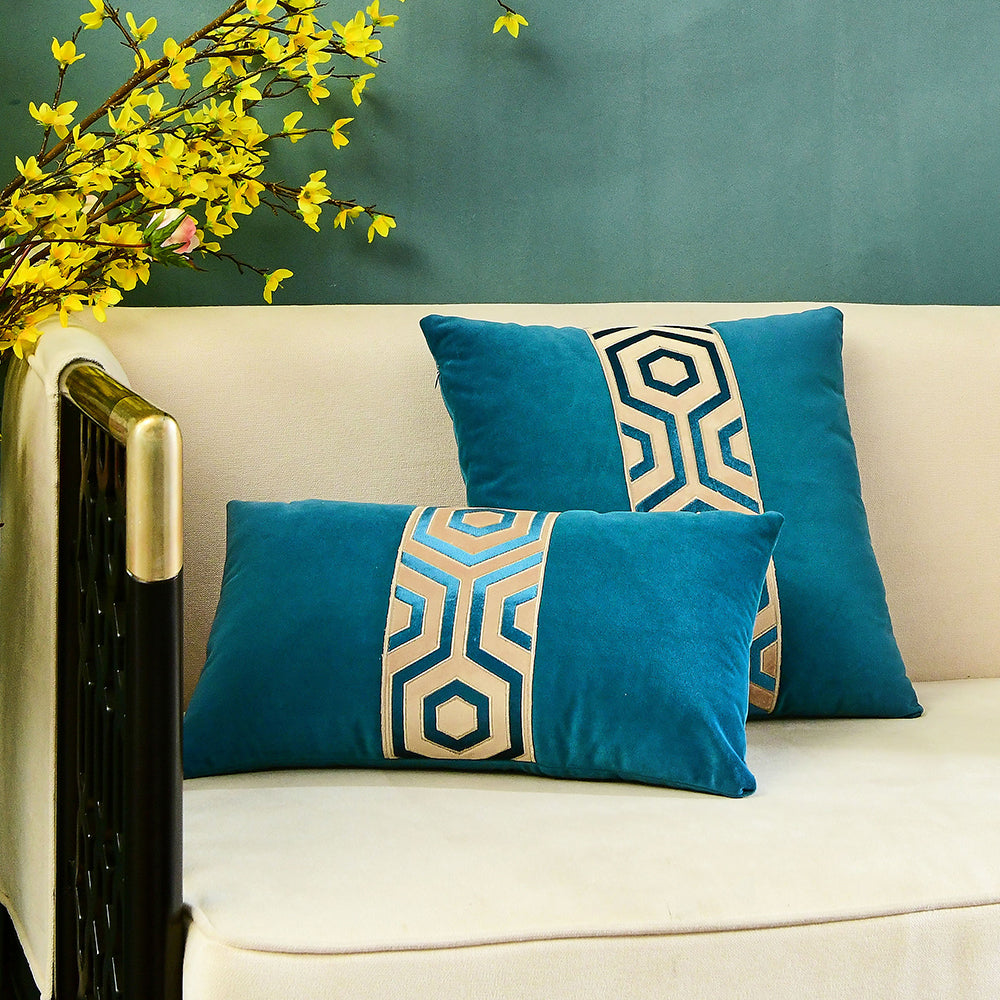 May's Decorative Velvet Throw Pillow Covers - Modern Lines