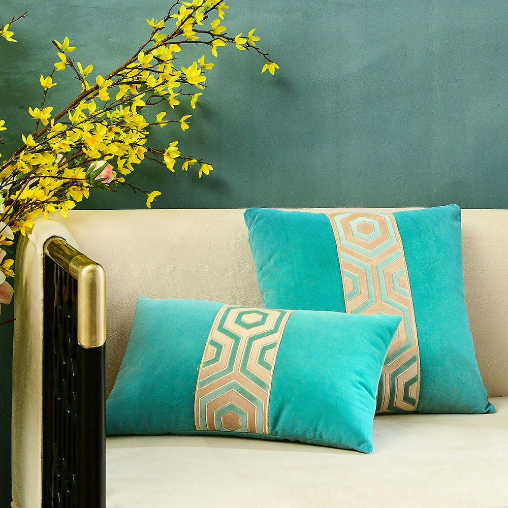 May's Decorative Velvet Throw Pillow Covers - Modern Lines