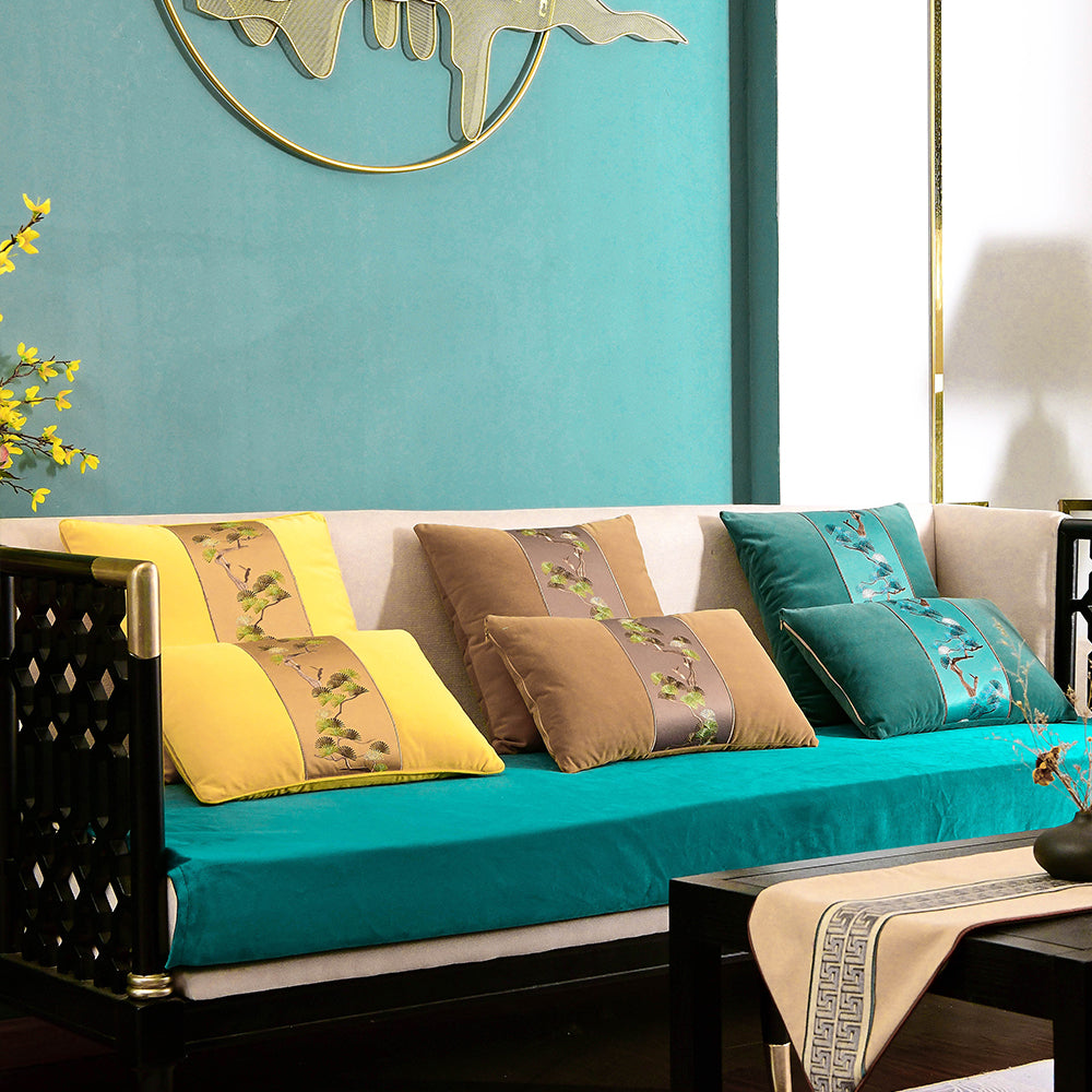 May's Decorative Velvet Throw Pillow Covers - Pine tree [Pine Green]