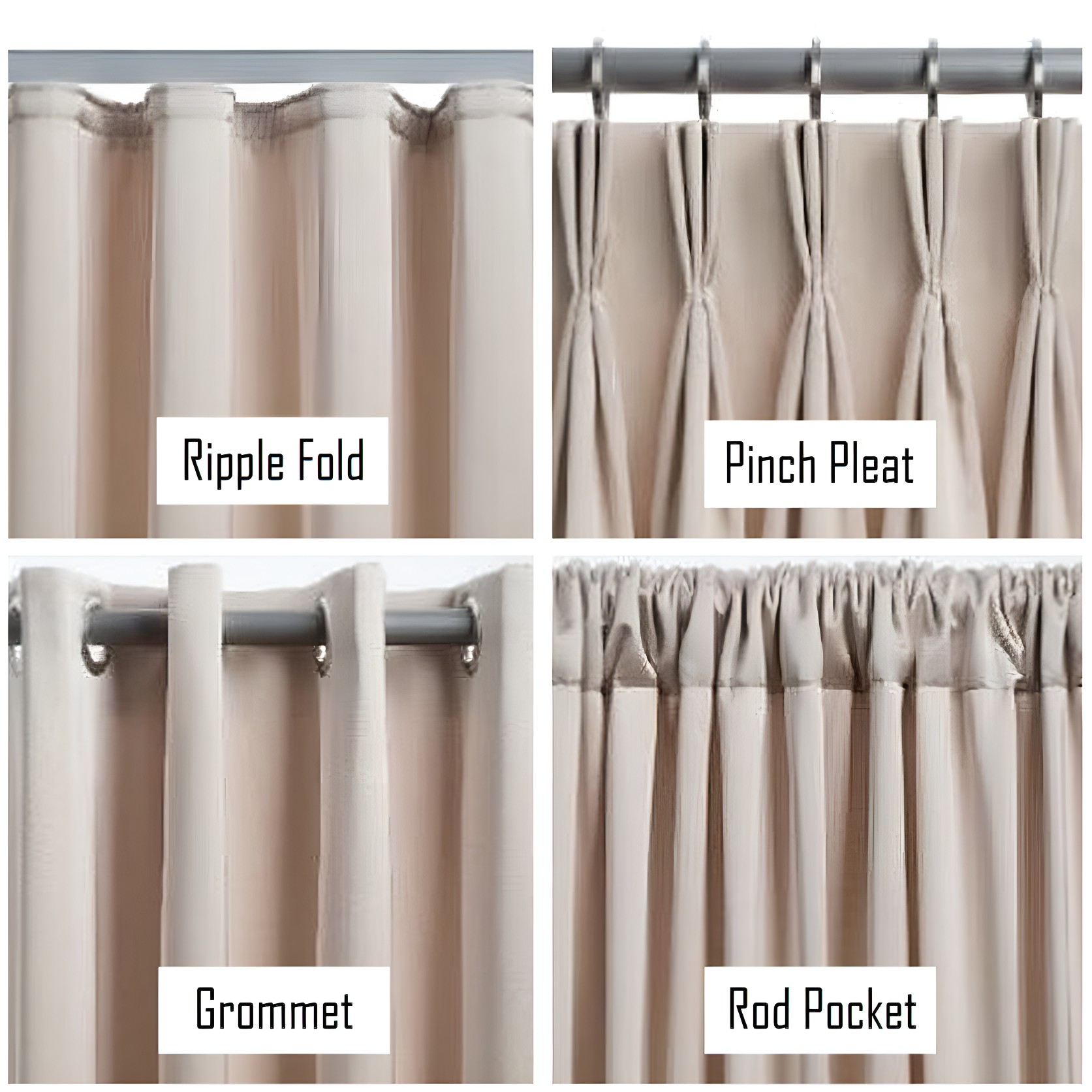 Custom Curtains - Beige and White